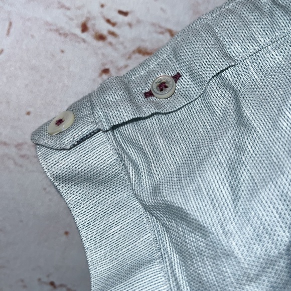 Ted Baker Shirt Mens 7 White Blue Short Sleeve Button Front Chest Pocket Casual - Picture 8 of 10